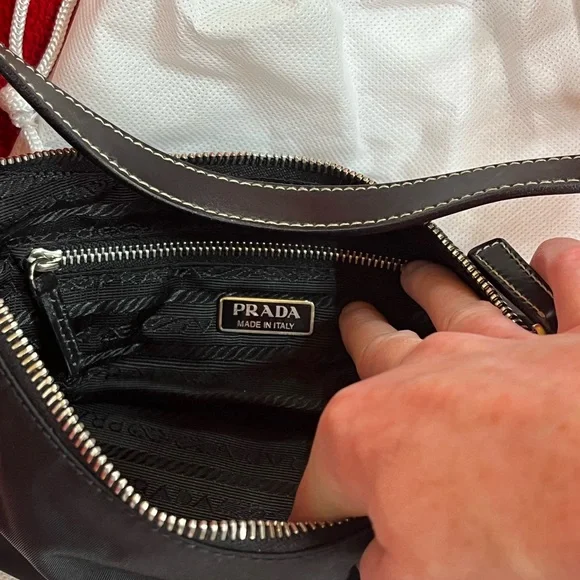 Vintage Prada Black Shoulder Bag Modern Minimalist Design - Picture 7 of 12